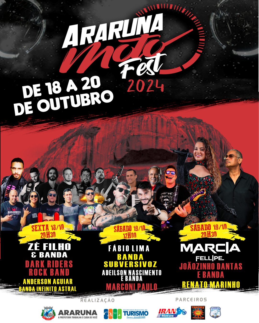 Está chegando a hora! Confira a programação do Araruna Moto Fest 2024