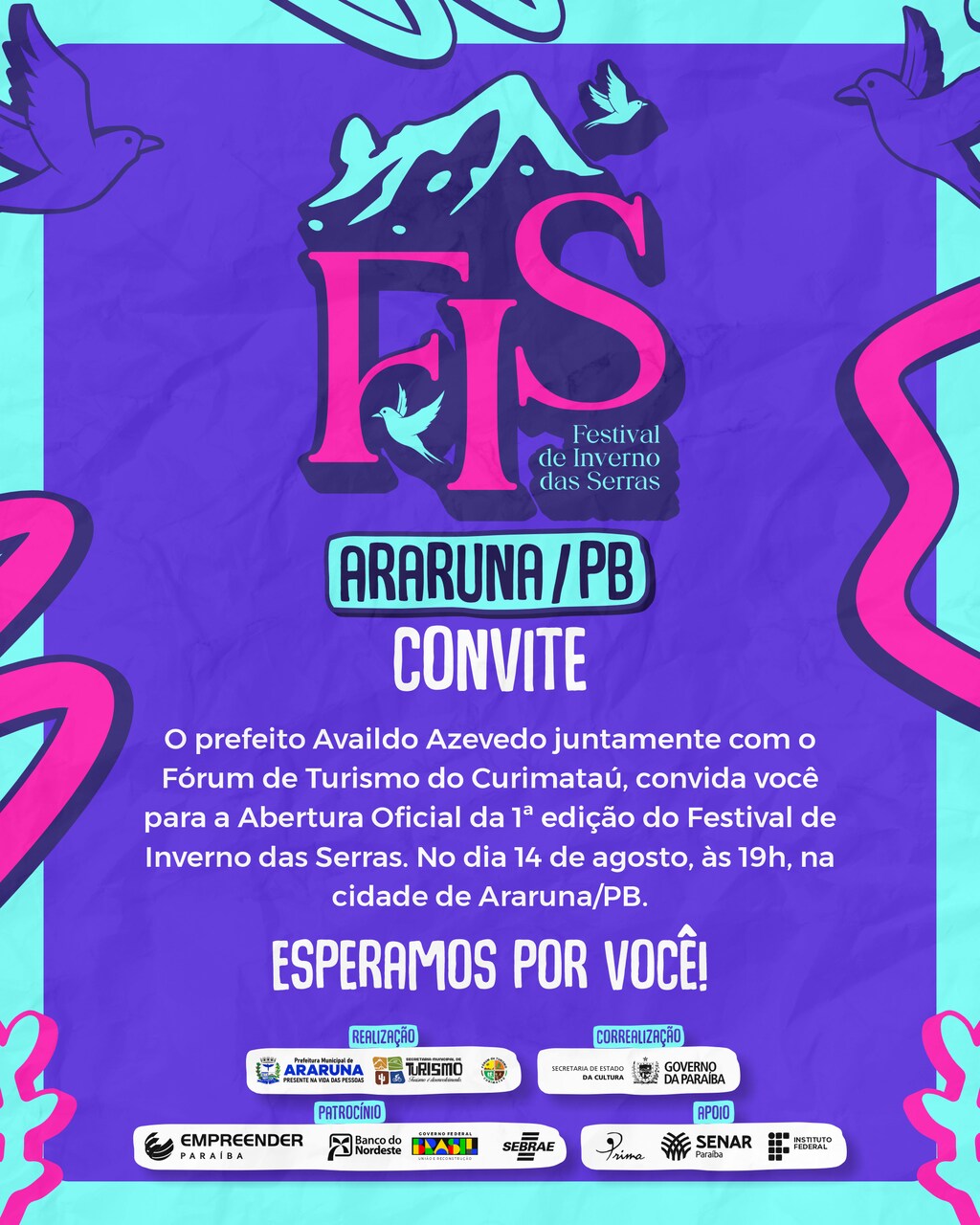 Confira a programação do Festival de Inverno 2025 de Araruna