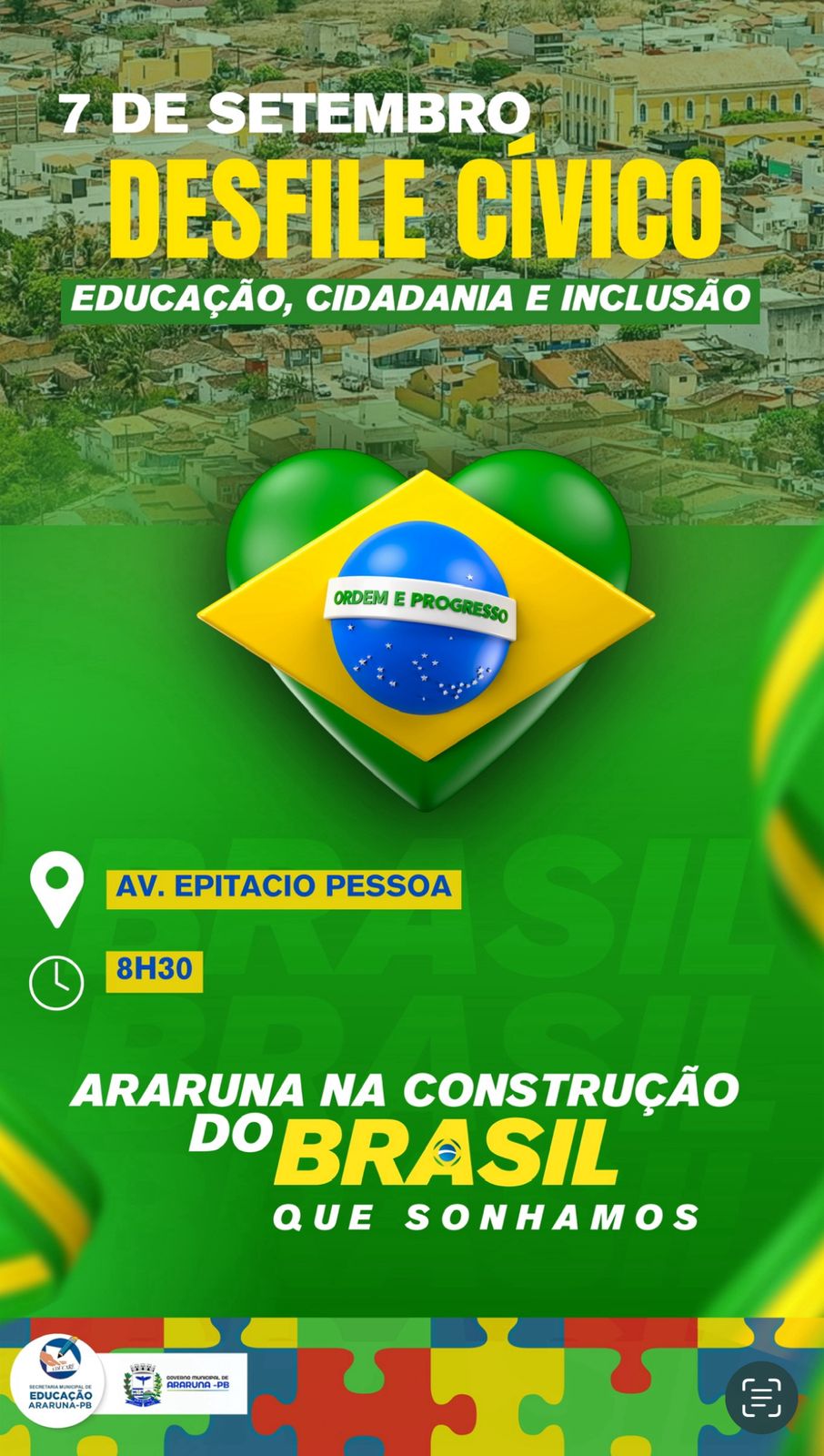 DOMINGO: Araruna celebra a Independência do Brasil com Desfile Cívico