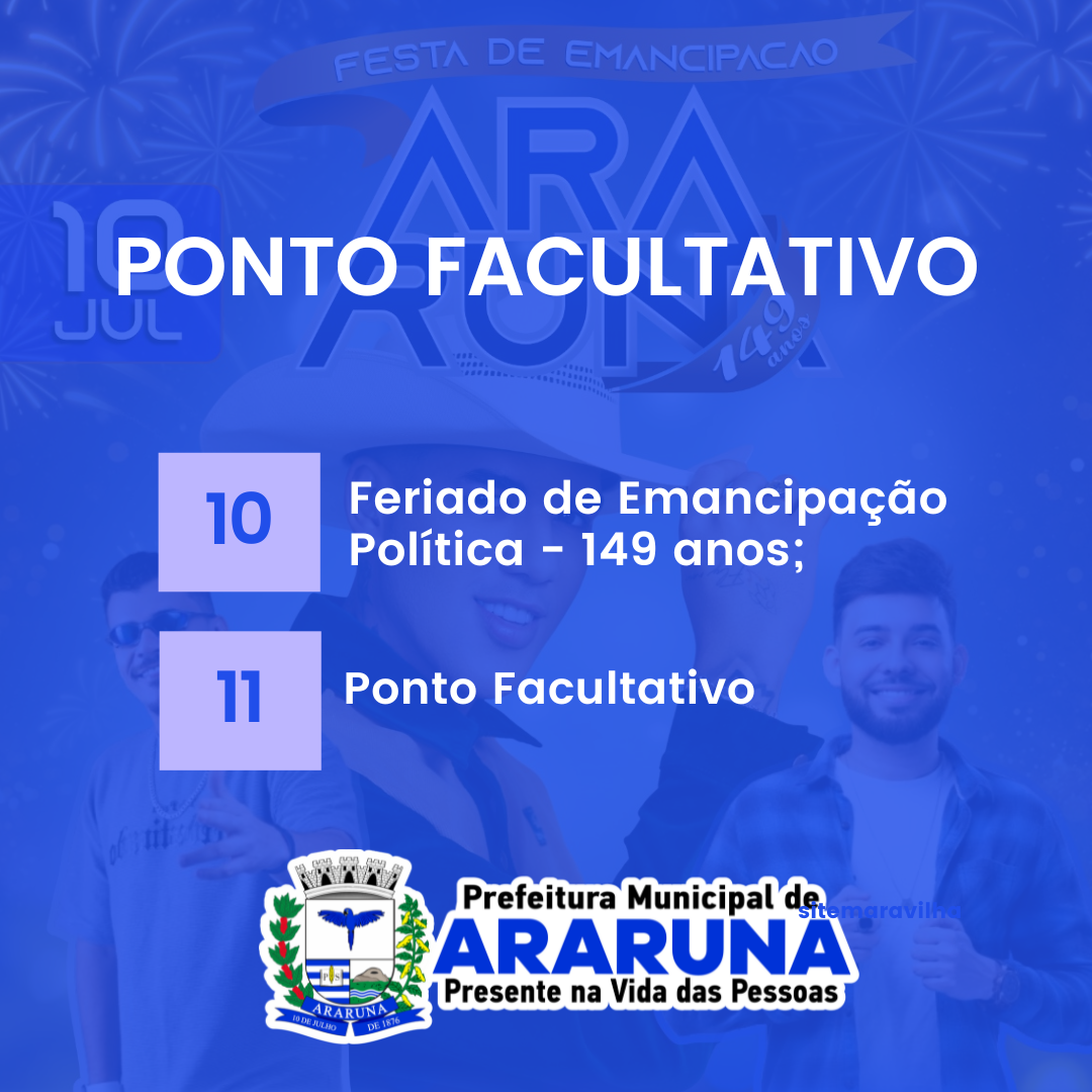 Prefeitura de Araruna decreta ponto facultativo nesta sexta (11) e mantém funcionamento de serviços essenciais