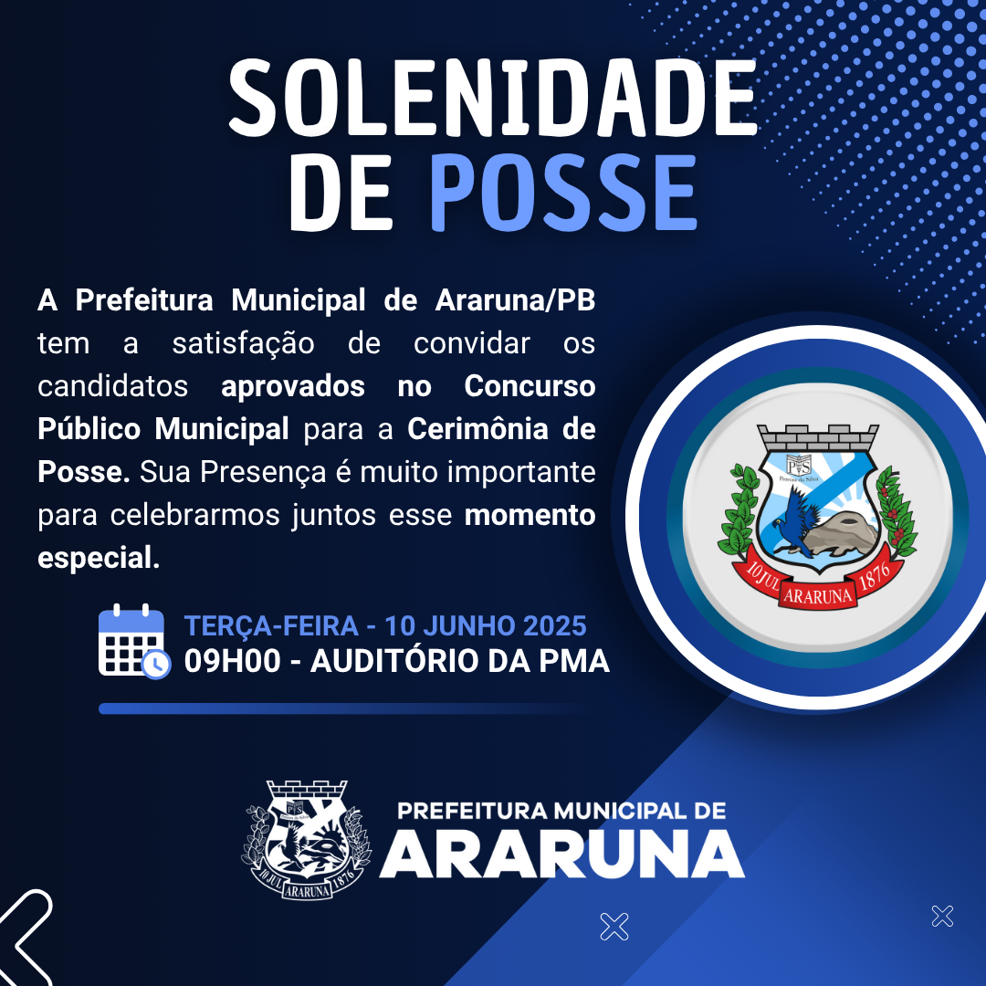 Cerimônia de posse dos aprovados no Concurso Público da Prefeitura de Araruna