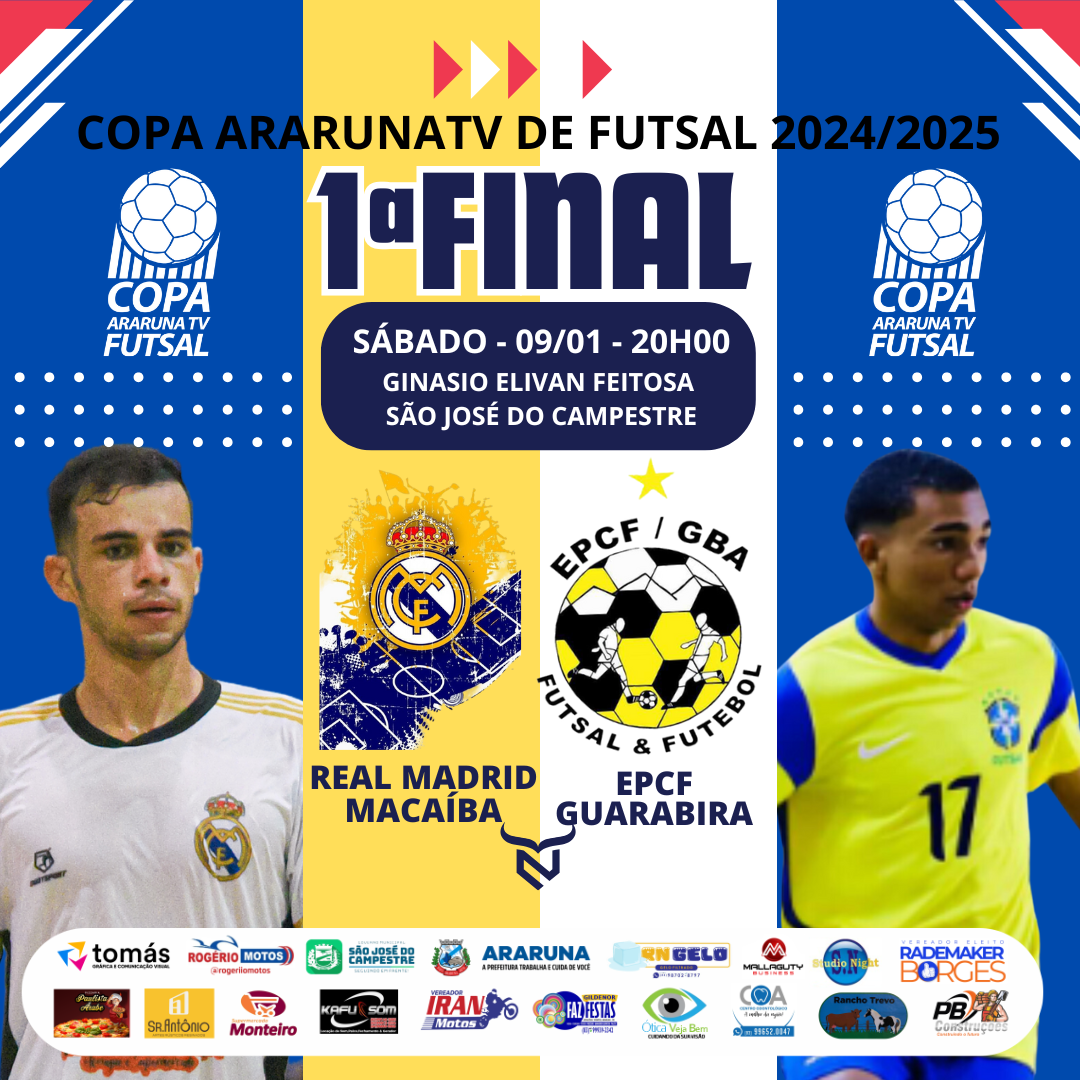 Real Madrid e EPCF disputam primeira partida da final da Copa ArarunaTV de Futsal neste sábado em Campestre