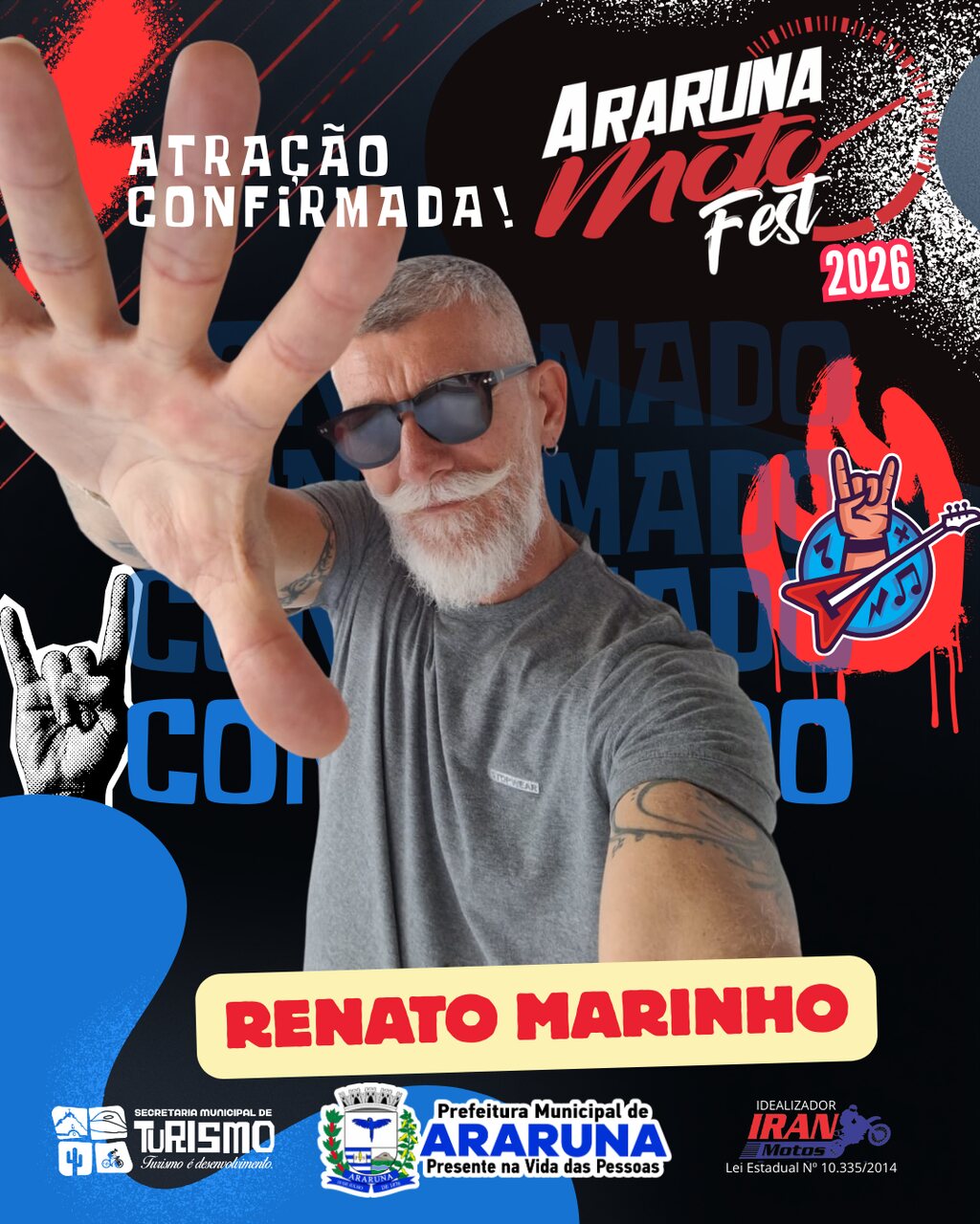 A galera pediu e ele está de volta ao palco do Araruna Moto Fest 2026, Renato Marinho - a banda de um cara só