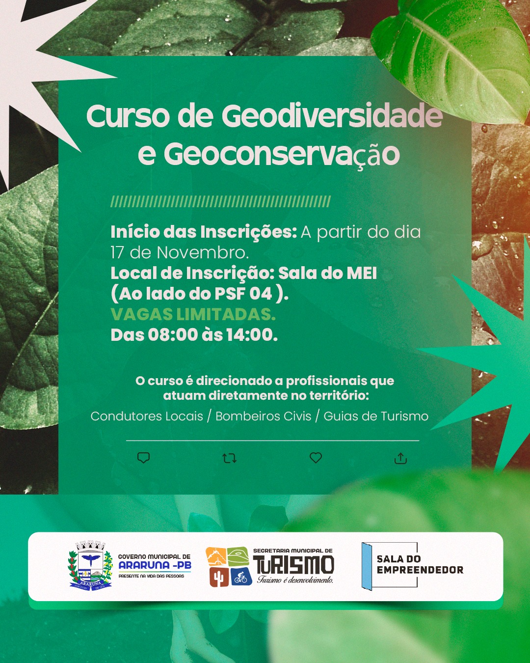 Araruna abre inscrições para curso de Geodiversidade e Geoconservação