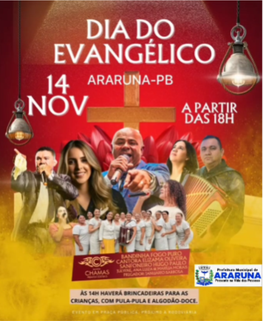 Com apoio da Prefeitura, Araruna comemora o “Dia do Evangélico” nesta sexta-feira, 14 de novembro