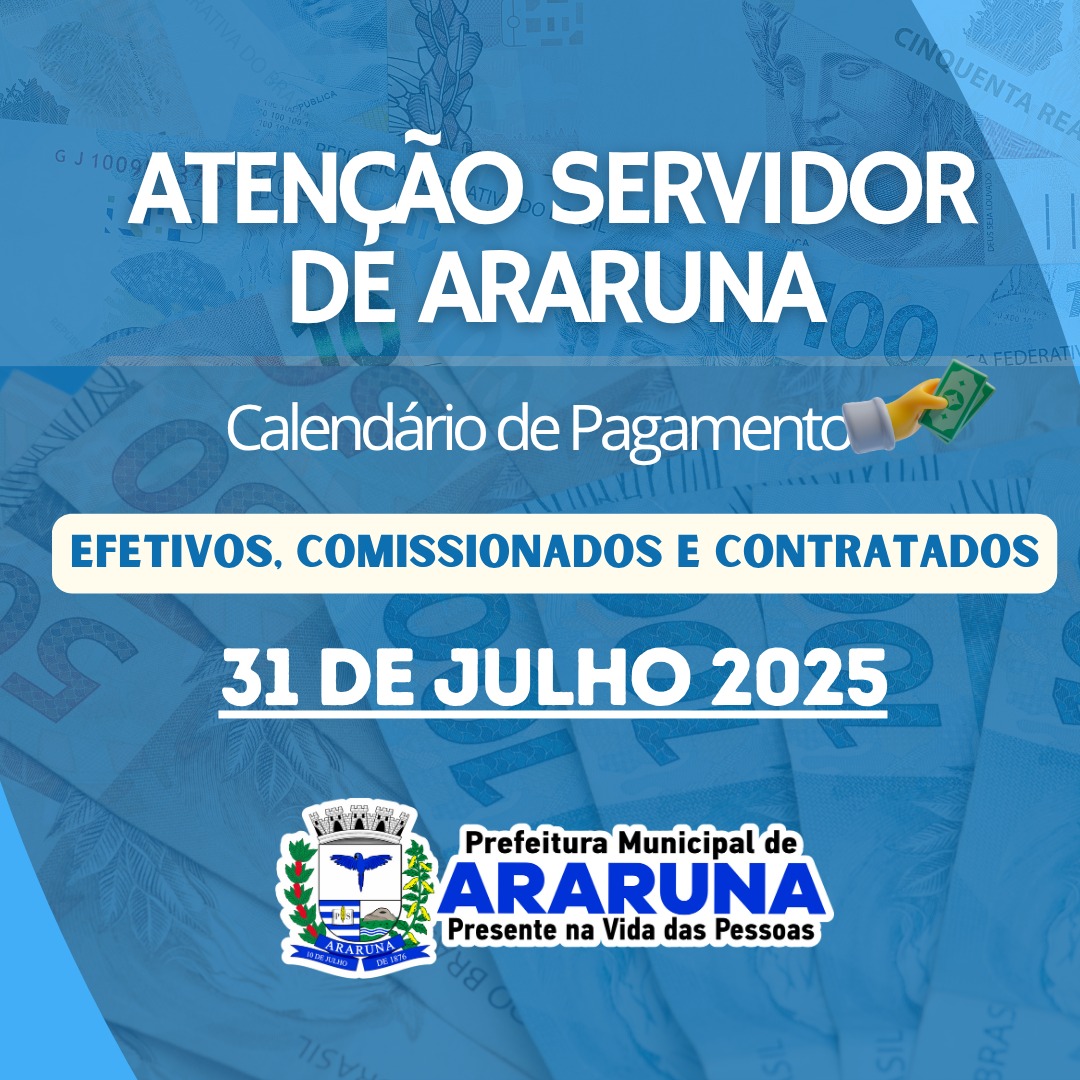 Prefeito de Araruna anuncia pagamento de julho a todos os servidores para esta quinta-feira (31)