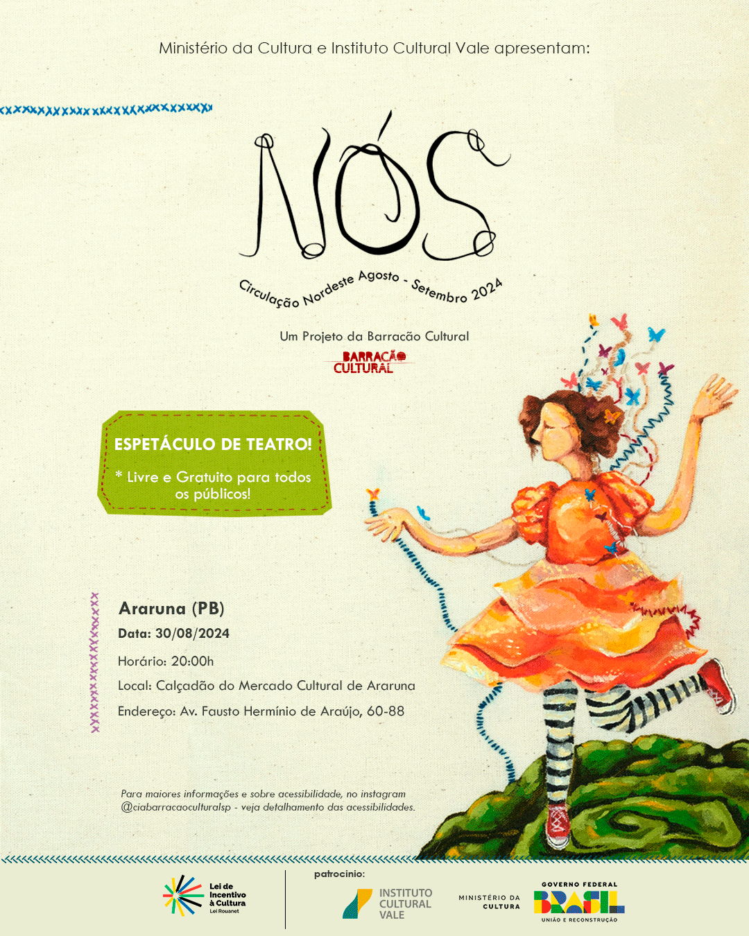 Espetáculo infantil NÓS percorre o Brasil e realiza apresentações gratuitas em Araruna nesta sexta (30)