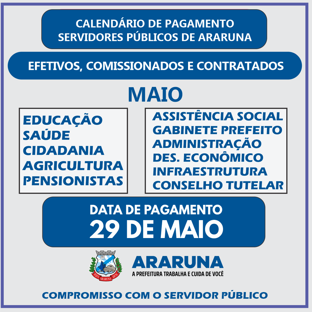 Prefeitura de Araruna antecipa pagamento e todos os servidores recebem salário nesta quarta-feira (29)