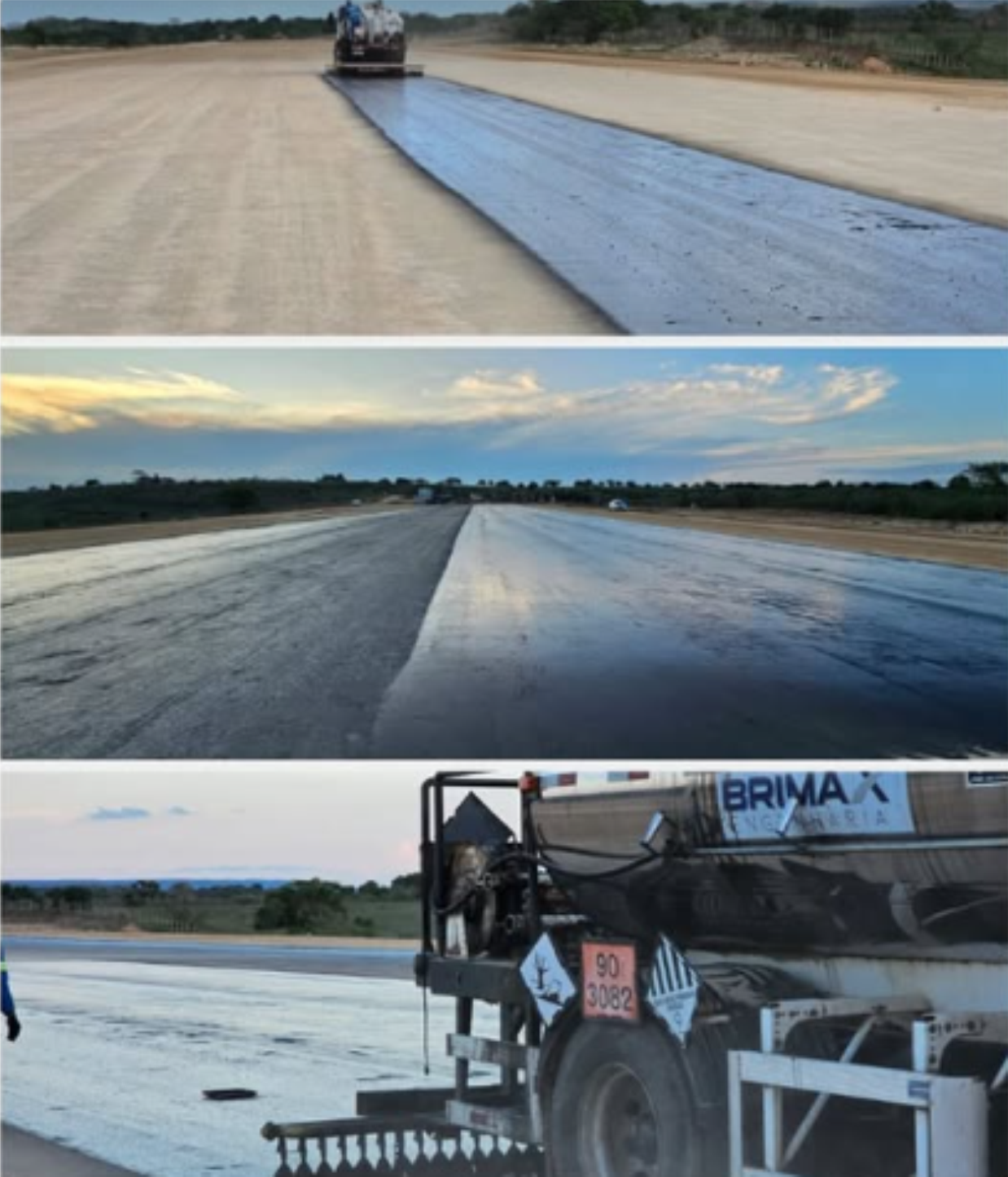 Começa processo de imprimação de pavimento do aeródromo de Araruna