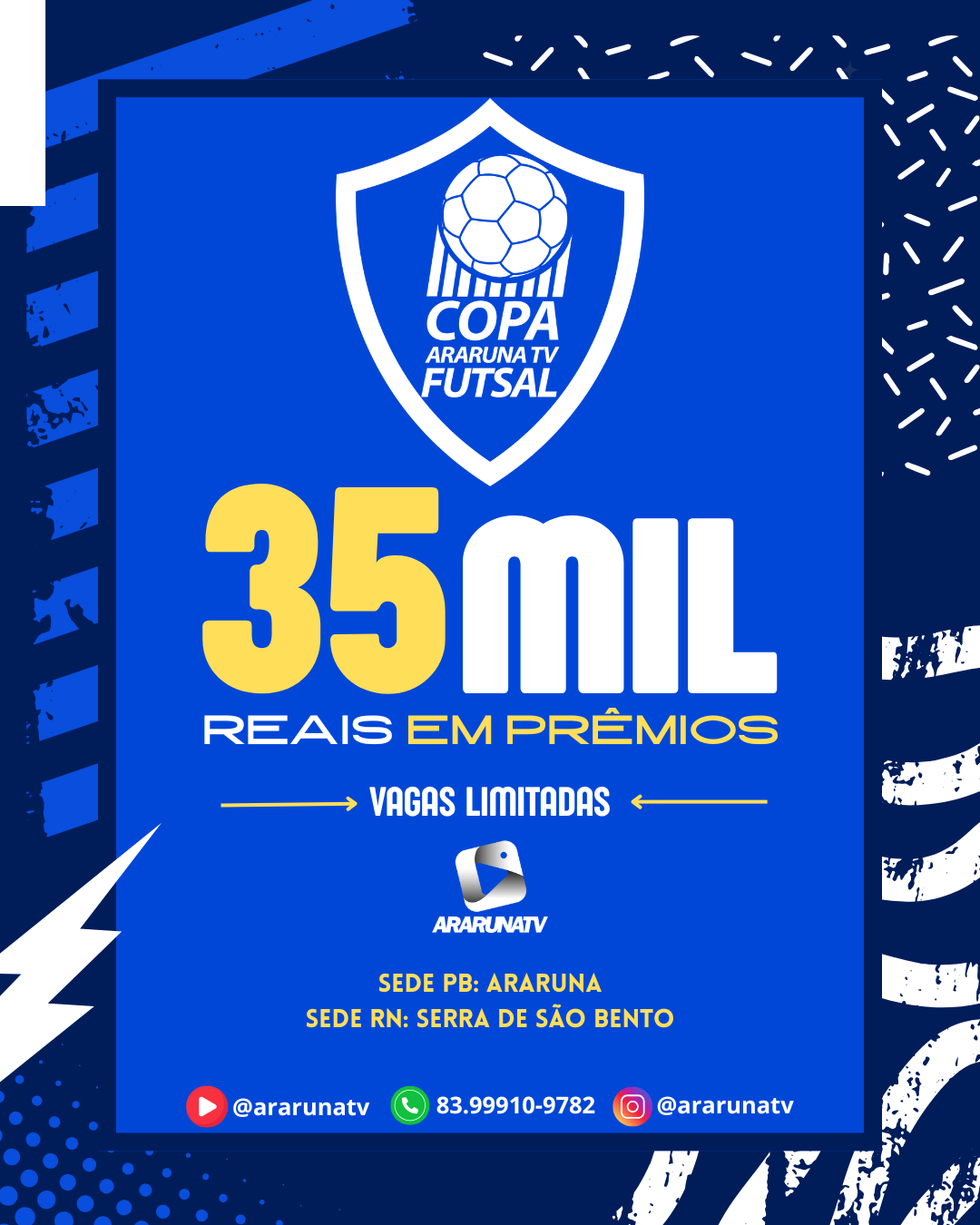 Copa Araruna de Futsal terá premiação histórica para a modalidade em competições no estado da Paraíba