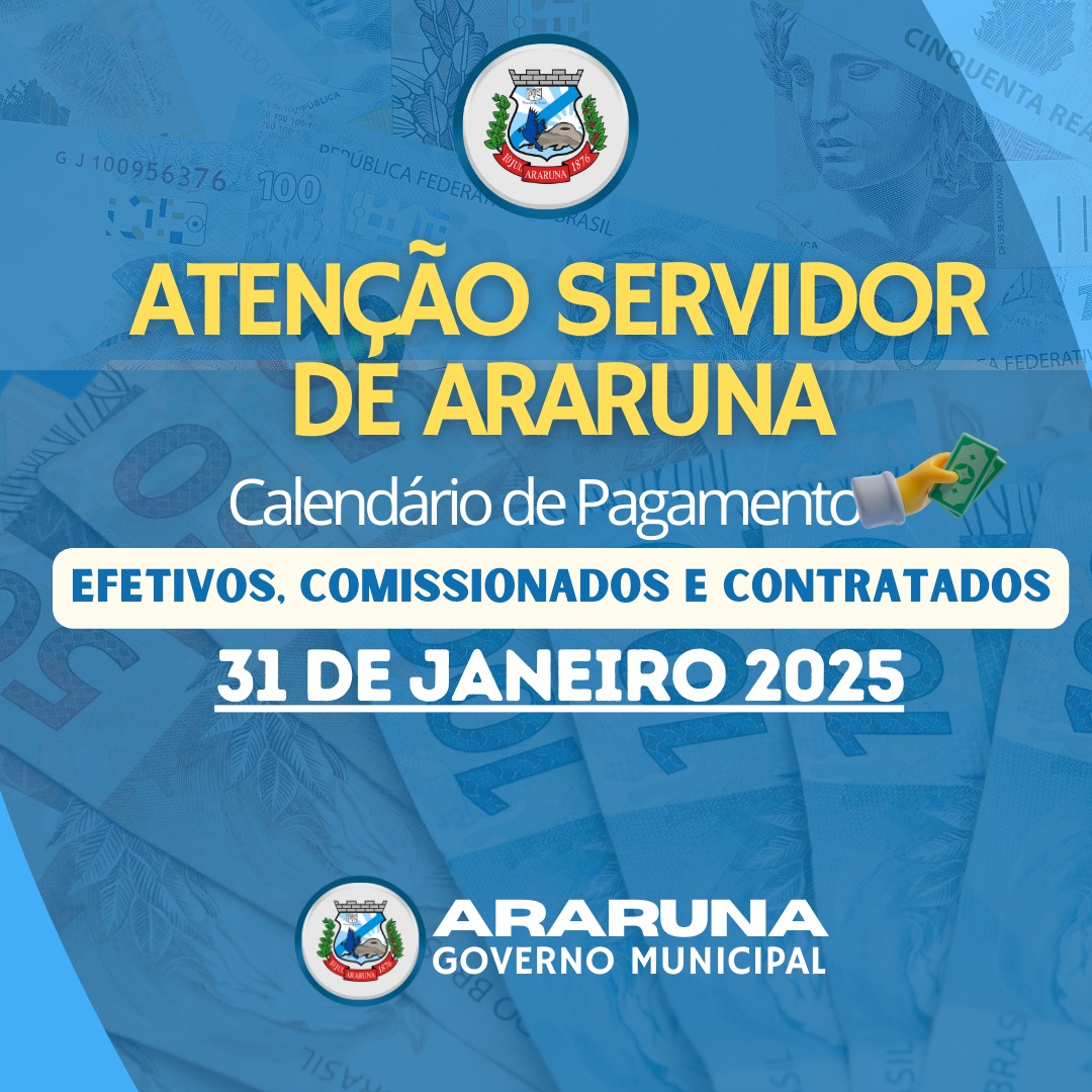Prefeitura de Araruna pagará salários dos servidores de janeiro nesta sexta-feira, 31