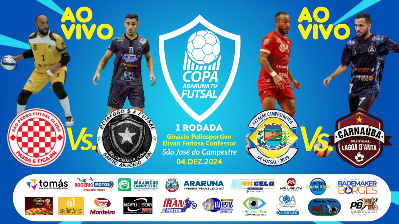 É HOJE! Veja os jogos de abertura da Copa ArarunaTV de Futsal 2024/2025
