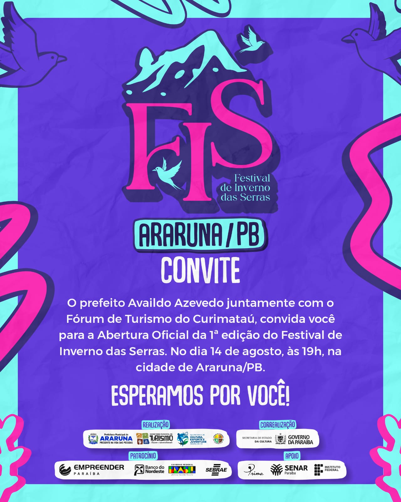 Festival de Inverno das Serras inicia hoje em Araruna; confira a programação