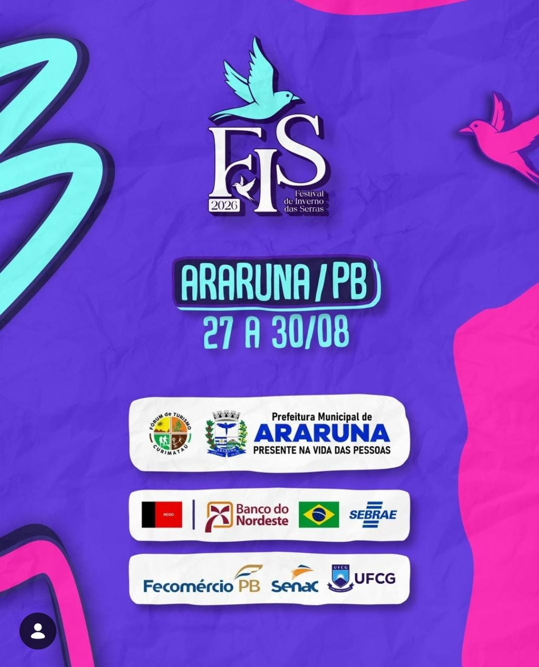 Festival de Inverno das Serras 2026 começa hoje em Araruna