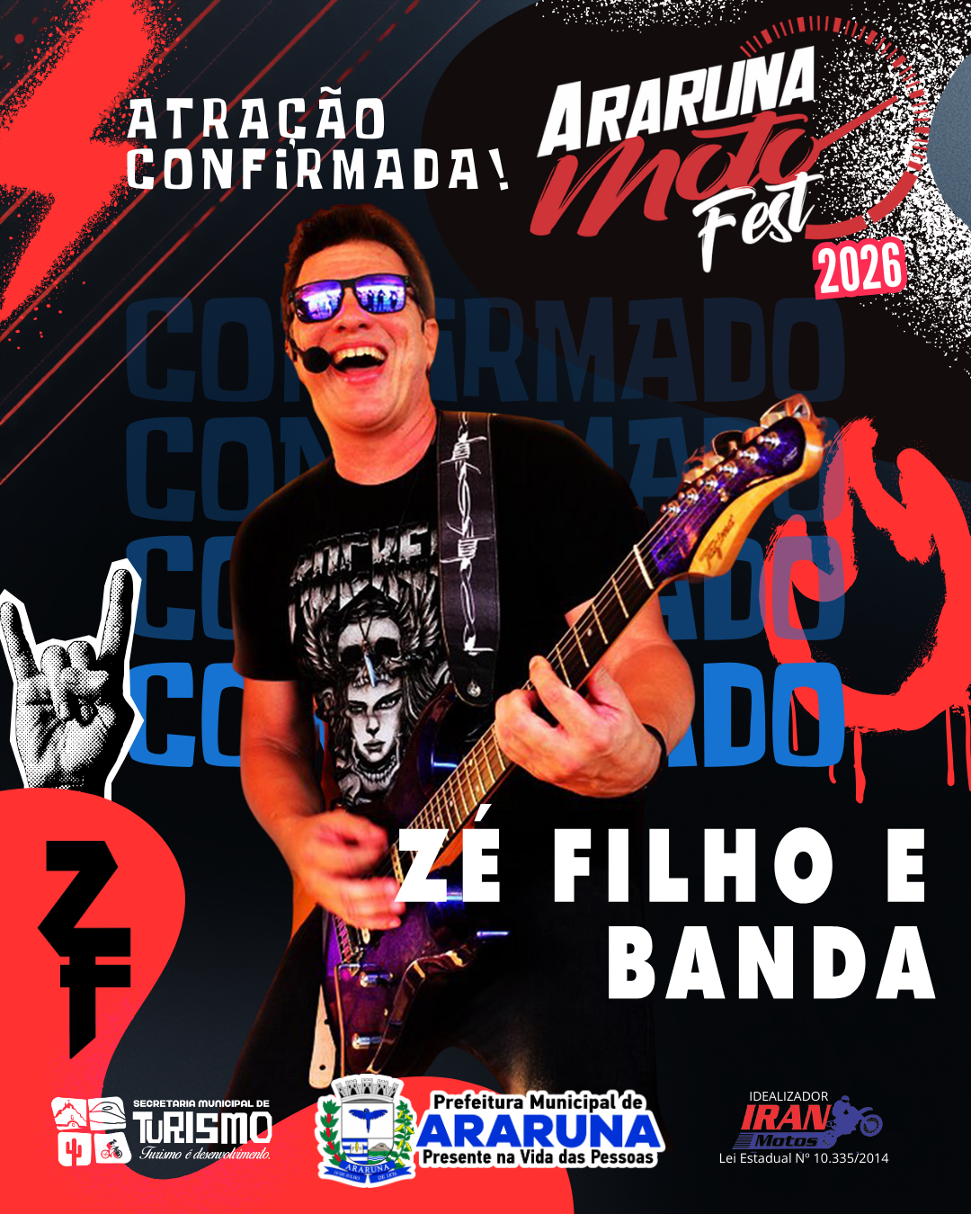 Guitarrista Zé Filho é atração confirmada no Araruna Moto Fest 2026