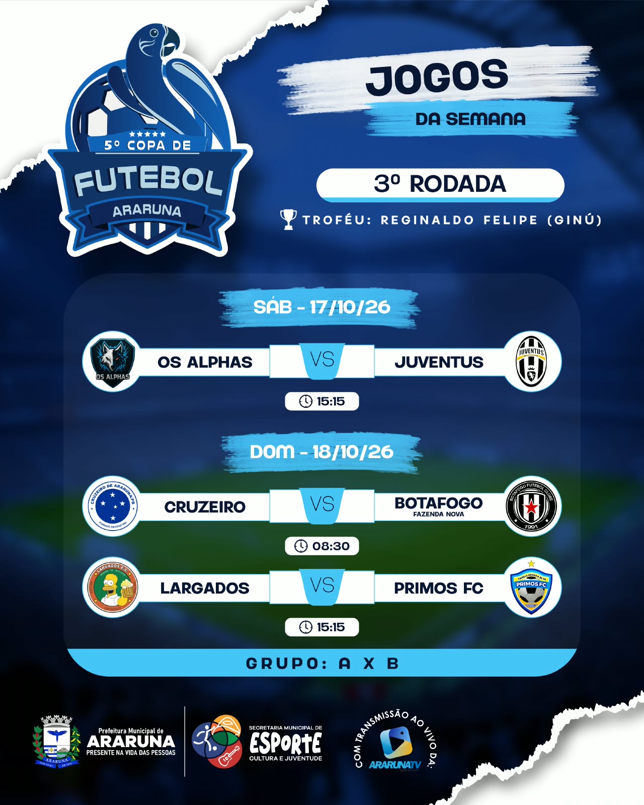 Rodada decisiva movimenta o Campeonato Municipal de Futebol de Araruna neste fim de semana