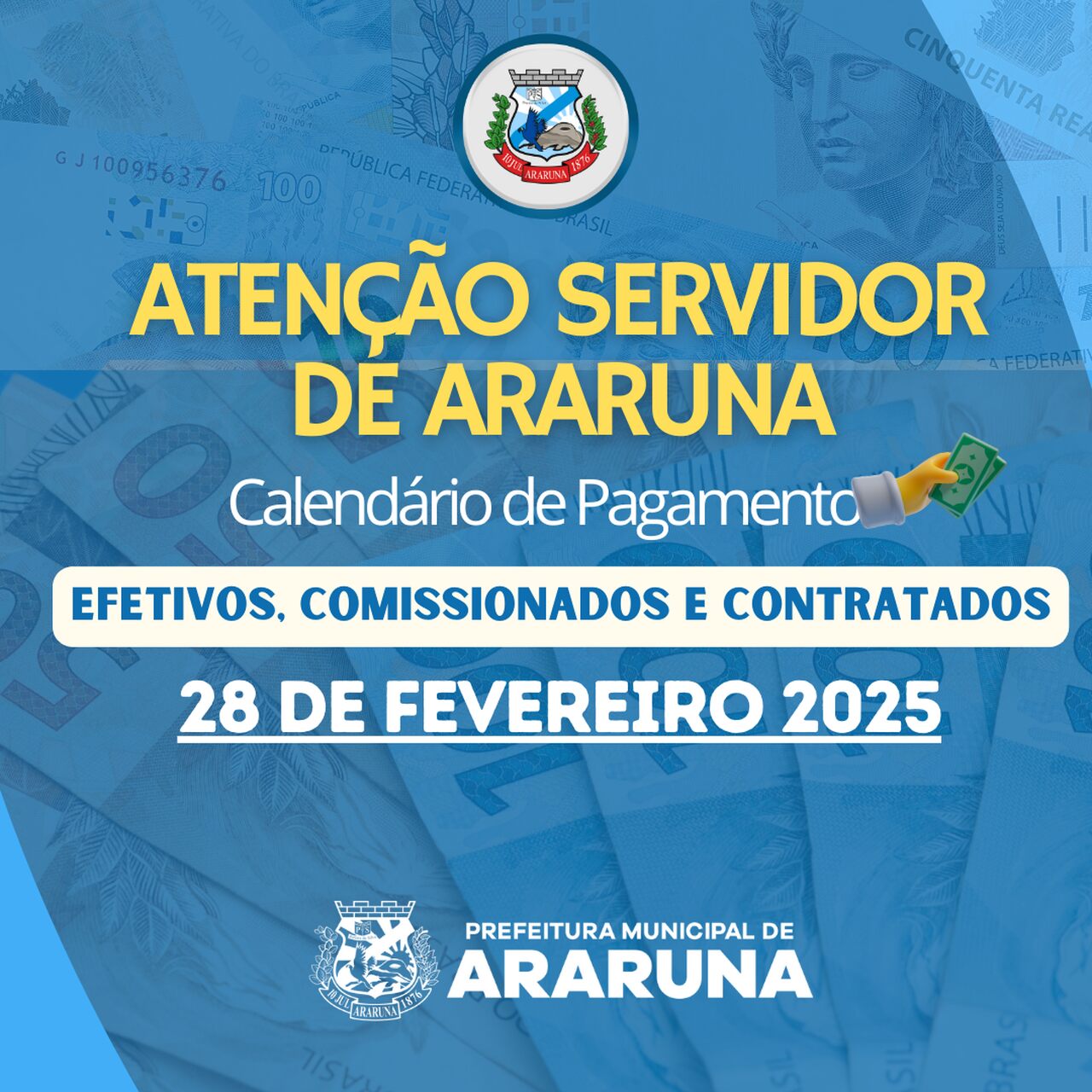 Prefeitura de Araruna paga a folha de fevereiro nesta sexta-feira (28)