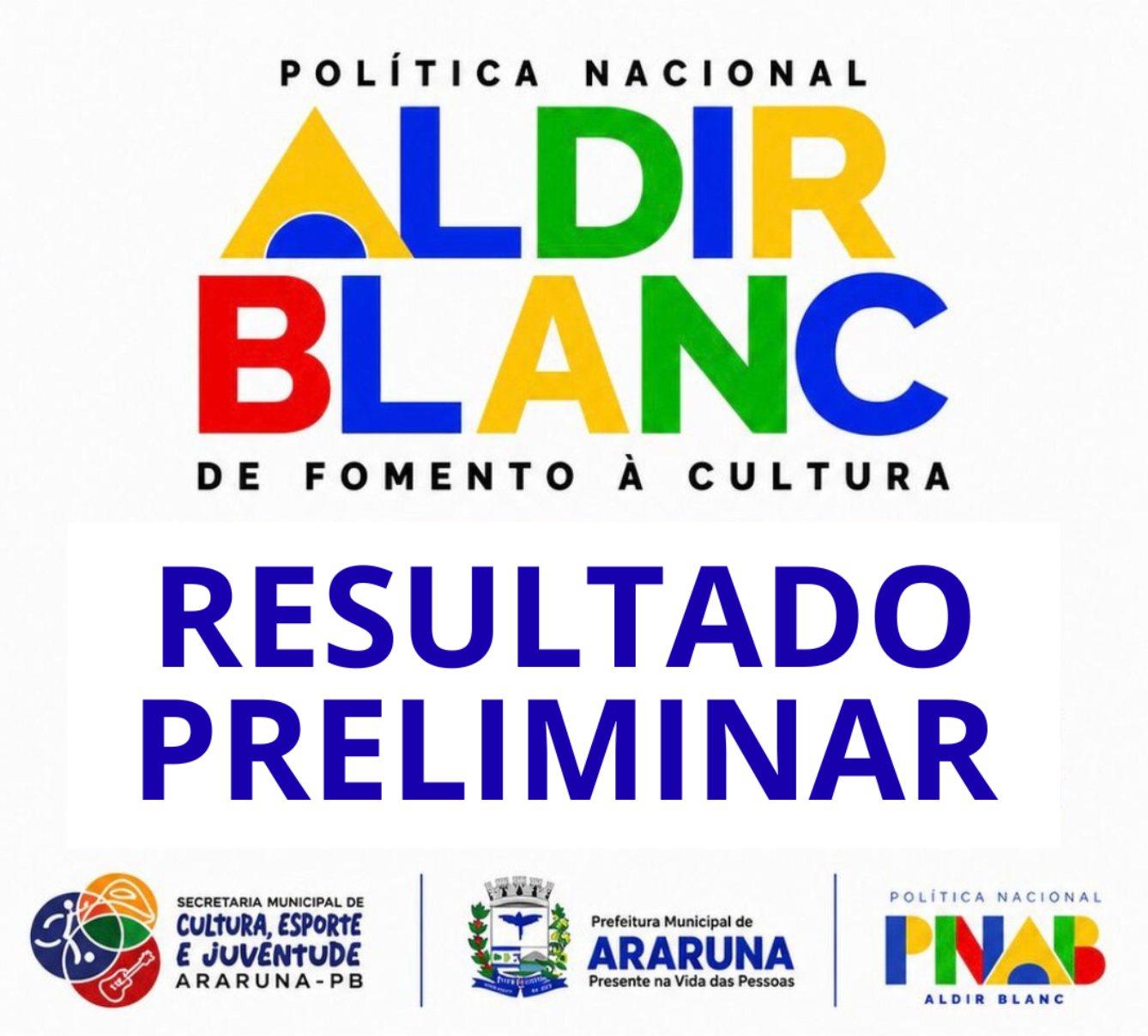 Prefeitura de Araruna divulga resultado preliminar da análise do objeto da Política Nacional Aldir Blanc (PNAB)