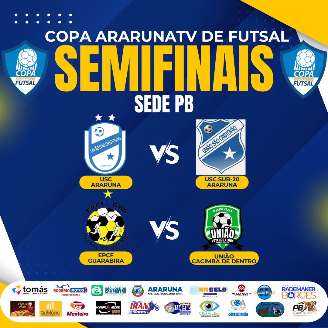 Sede Paraíba da Copa ArarunaTV de Futsal 2024/2025 define confrontos das semifinais: veja como serão os duelos