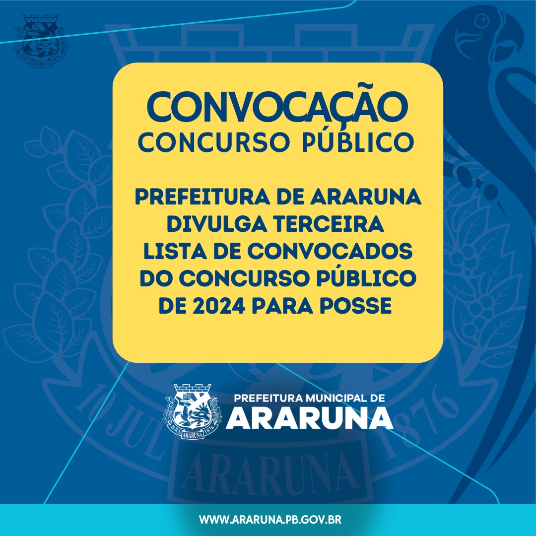 Nomeação: Prefeitura de Araruna convoca mais 22 aprovados em concurso público