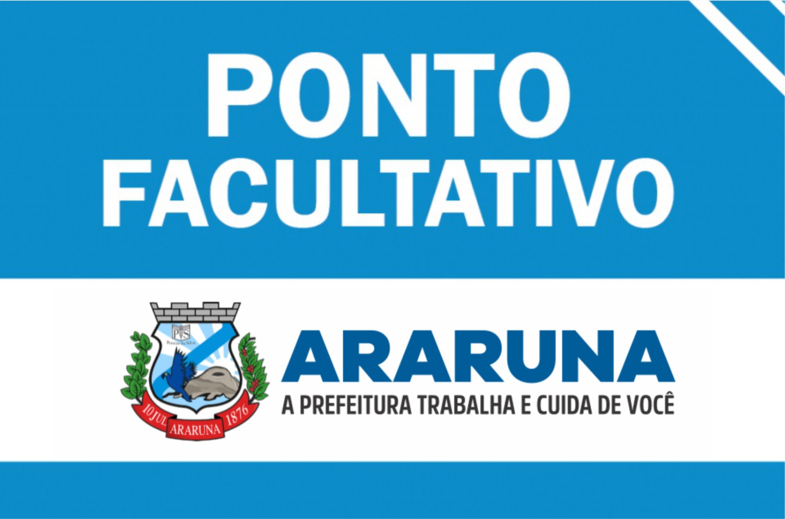 Prefeitura de Araruna decreta ponto facultativo no dia 21 de junho e altera horário de expediente do dia 20