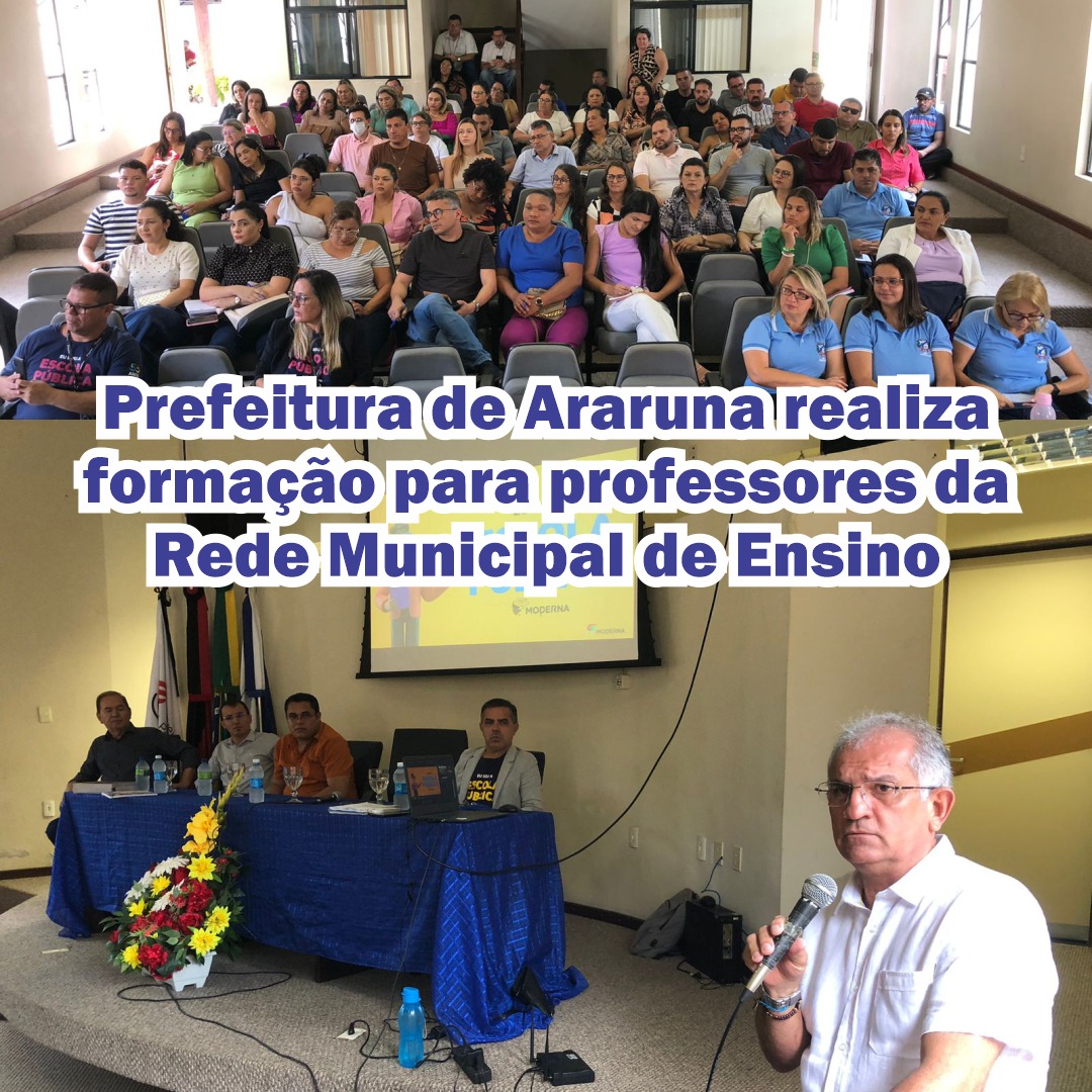 Prefeitura de Araruna realiza formação para professores da Rede Municipal de Ensino